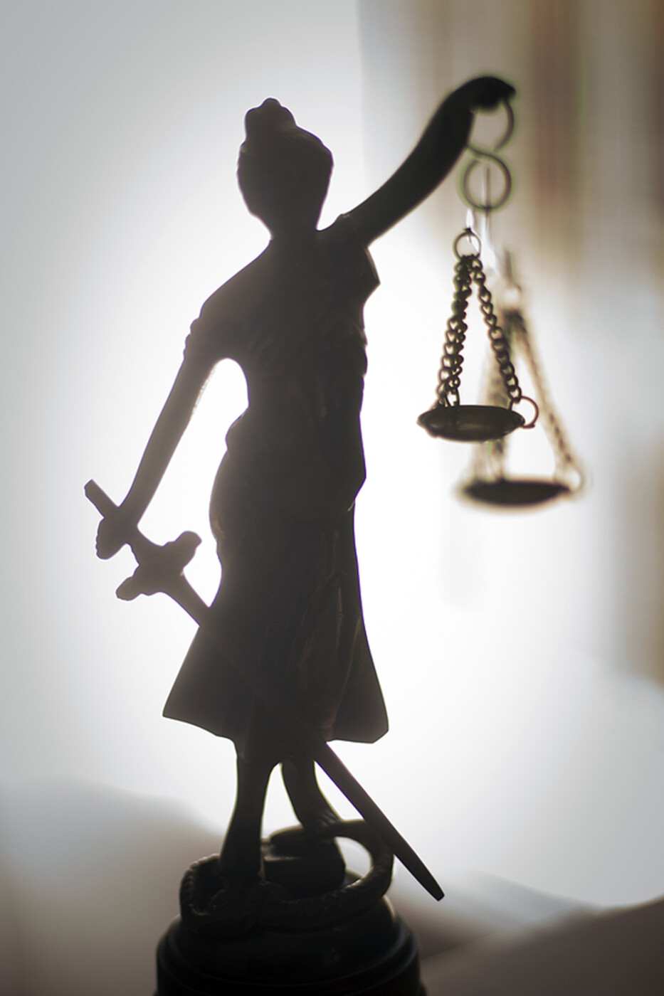 bronze statue of the goddess Themis representing the law.