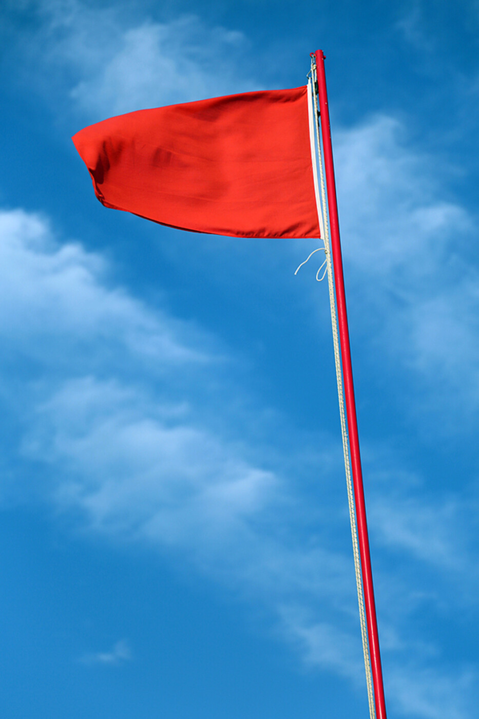 a tall red flag