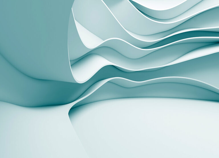 Abstract art room with several ripples in the walls.